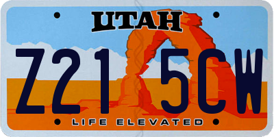 UT license plate Z215CW
