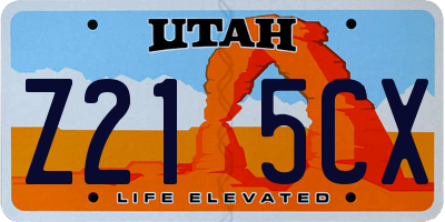 UT license plate Z215CX