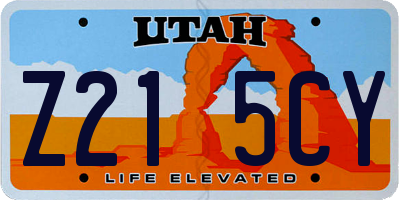 UT license plate Z215CY