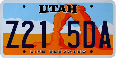 UT license plate Z215DA