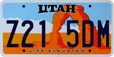 UT license plate Z215DM