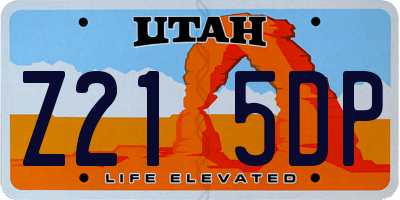 UT license plate Z215DP