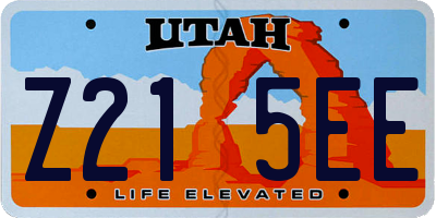 UT license plate Z215EE