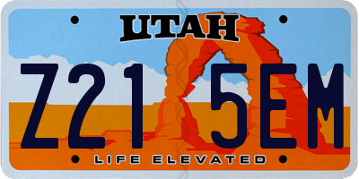 UT license plate Z215EM