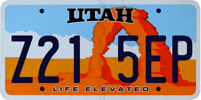 UT license plate Z215EP
