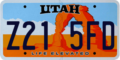 UT license plate Z215FD