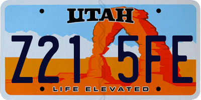 UT license plate Z215FE