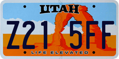 UT license plate Z215FF