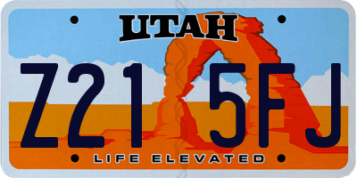 UT license plate Z215FJ