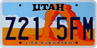 UT license plate Z215FM