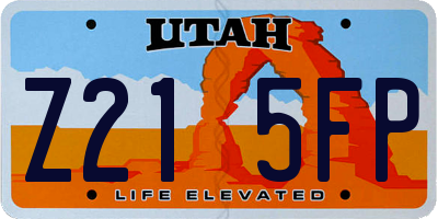 UT license plate Z215FP