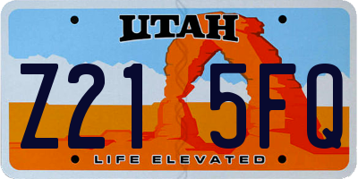 UT license plate Z215FQ