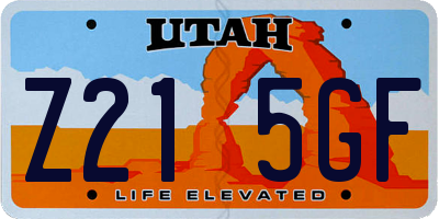 UT license plate Z215GF