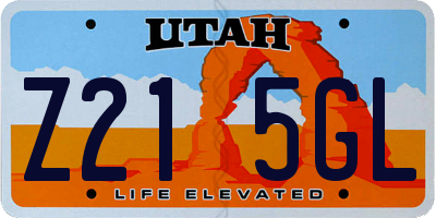 UT license plate Z215GL
