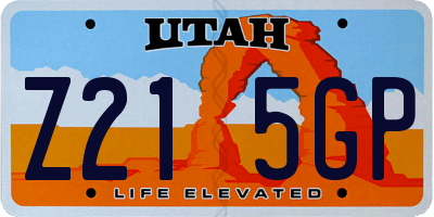 UT license plate Z215GP