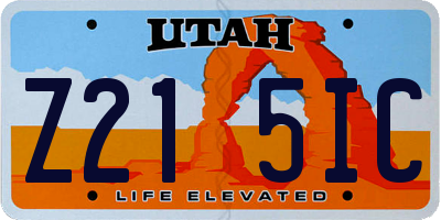 UT license plate Z215IC