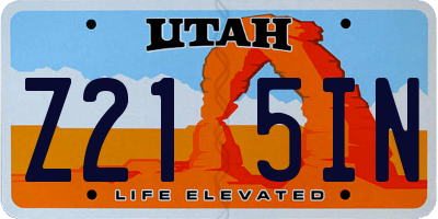 UT license plate Z215IN
