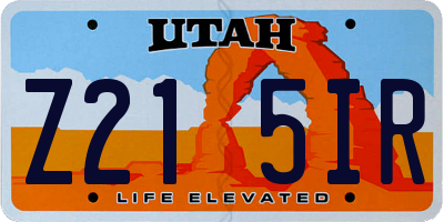 UT license plate Z215IR