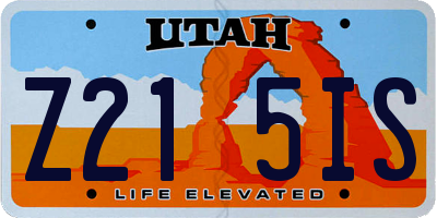 UT license plate Z215IS