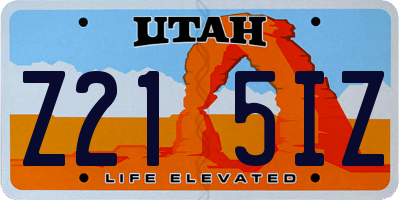 UT license plate Z215IZ