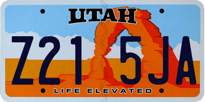 UT license plate Z215JA
