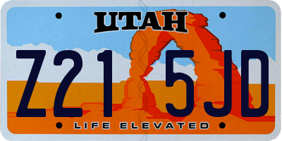 UT license plate Z215JD