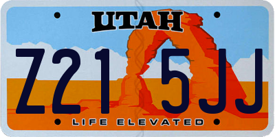 UT license plate Z215JJ