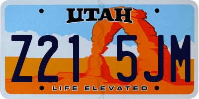 UT license plate Z215JM