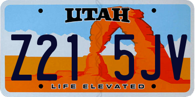UT license plate Z215JV