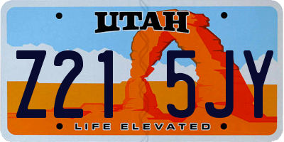 UT license plate Z215JY