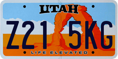 UT license plate Z215KG