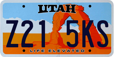 UT license plate Z215KS