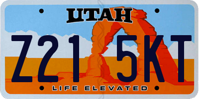 UT license plate Z215KT