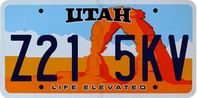UT license plate Z215KV