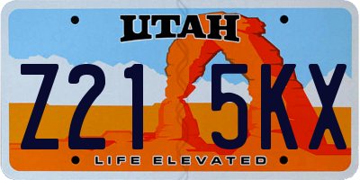 UT license plate Z215KX