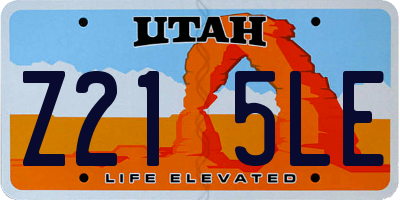 UT license plate Z215LE