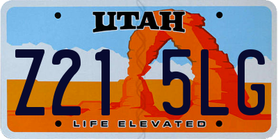 UT license plate Z215LG