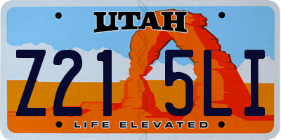UT license plate Z215LI