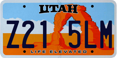 UT license plate Z215LM