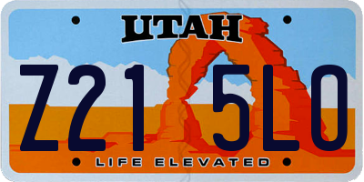 UT license plate Z215LO