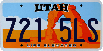 UT license plate Z215LS