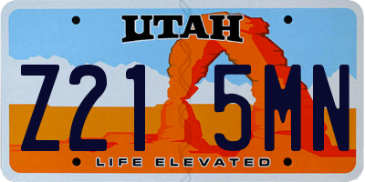UT license plate Z215MN
