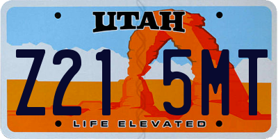 UT license plate Z215MT