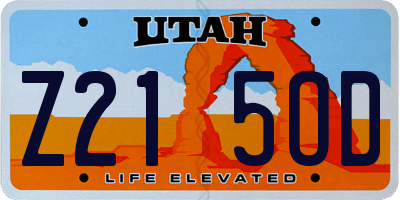 UT license plate Z215OD