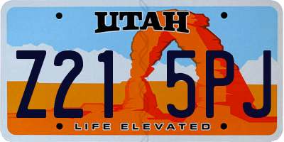 UT license plate Z215PJ