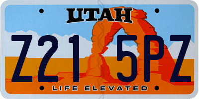 UT license plate Z215PZ