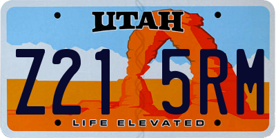 UT license plate Z215RM