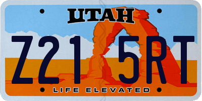 UT license plate Z215RT
