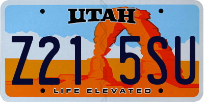 UT license plate Z215SU