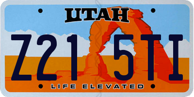 UT license plate Z215TI